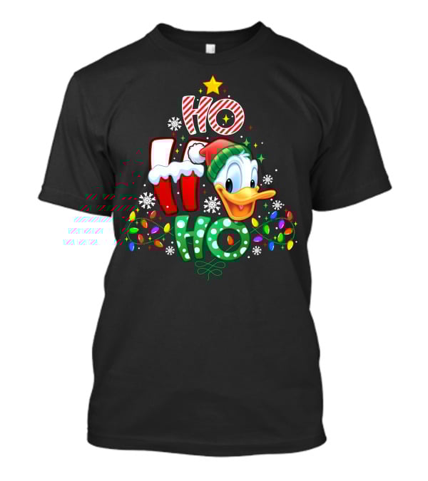 Ho Ho Ho Donald Christmas Lights Snowflakes Star T-Shirt
