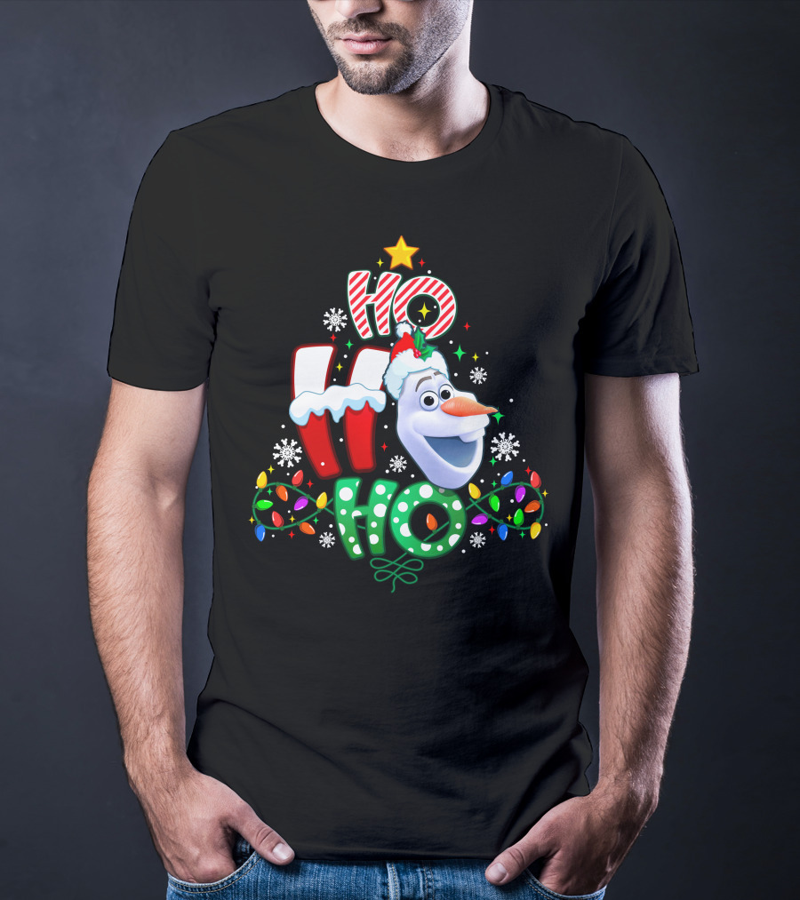 Ho Ho Ho Olaf Christmas Holiday Lights T-Shirt