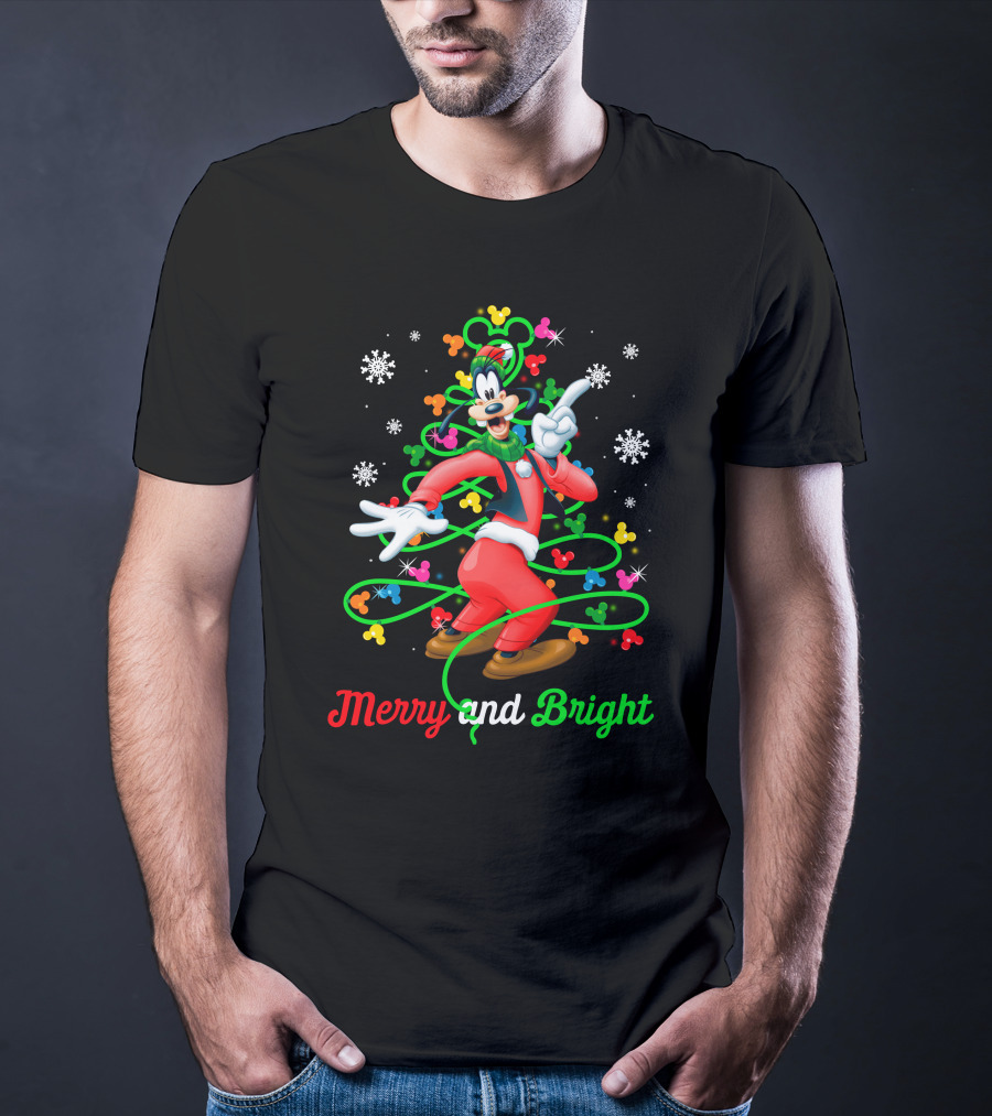 Merry And Bright Goofy Christmas Tree T-Shirt