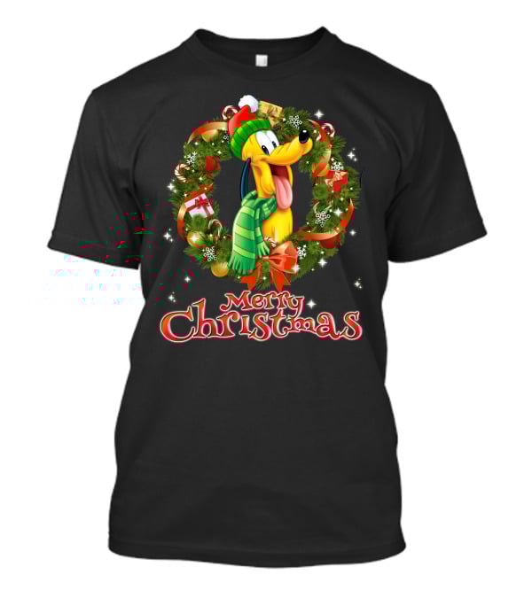 Merry Christmas Pluto Wreath Holiday Celebration T-Shirt