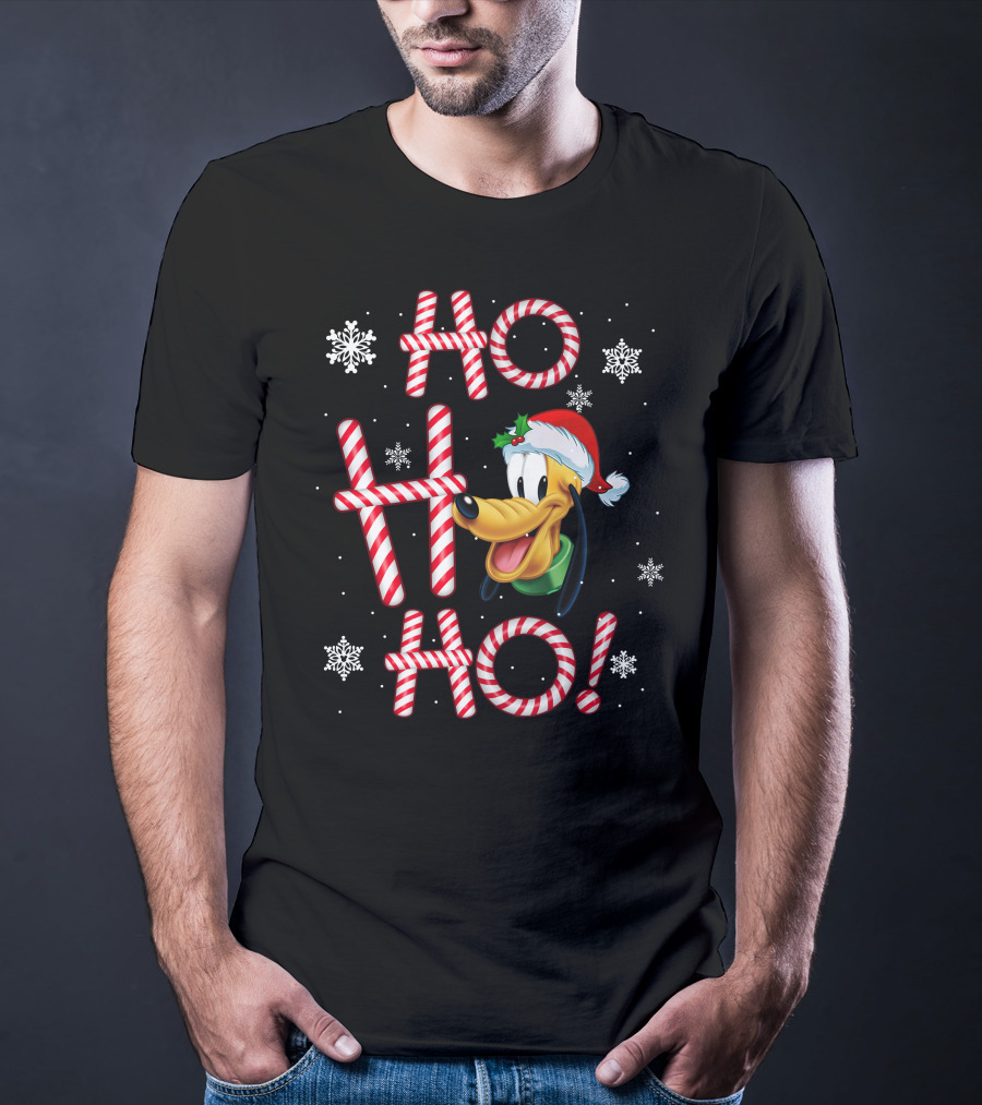 Ho Ho Ho Pluto Christmas Holiday Snowflakes T-Shirt