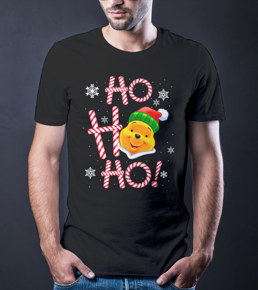 Ho Ho Ho Pooh Santa Christmas Snowflakes T-Shirt