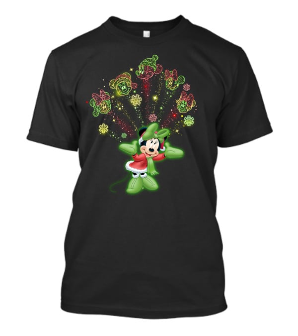 Minnie Festive Holiday Magic With Sparkling Snowflakes And Cheerful Expressions T-Shirt