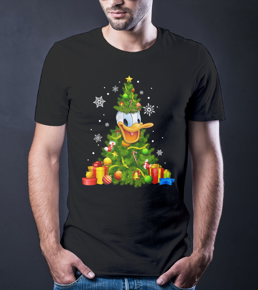 Donald Christmas Tree Snowflakes Presents T-Shirt