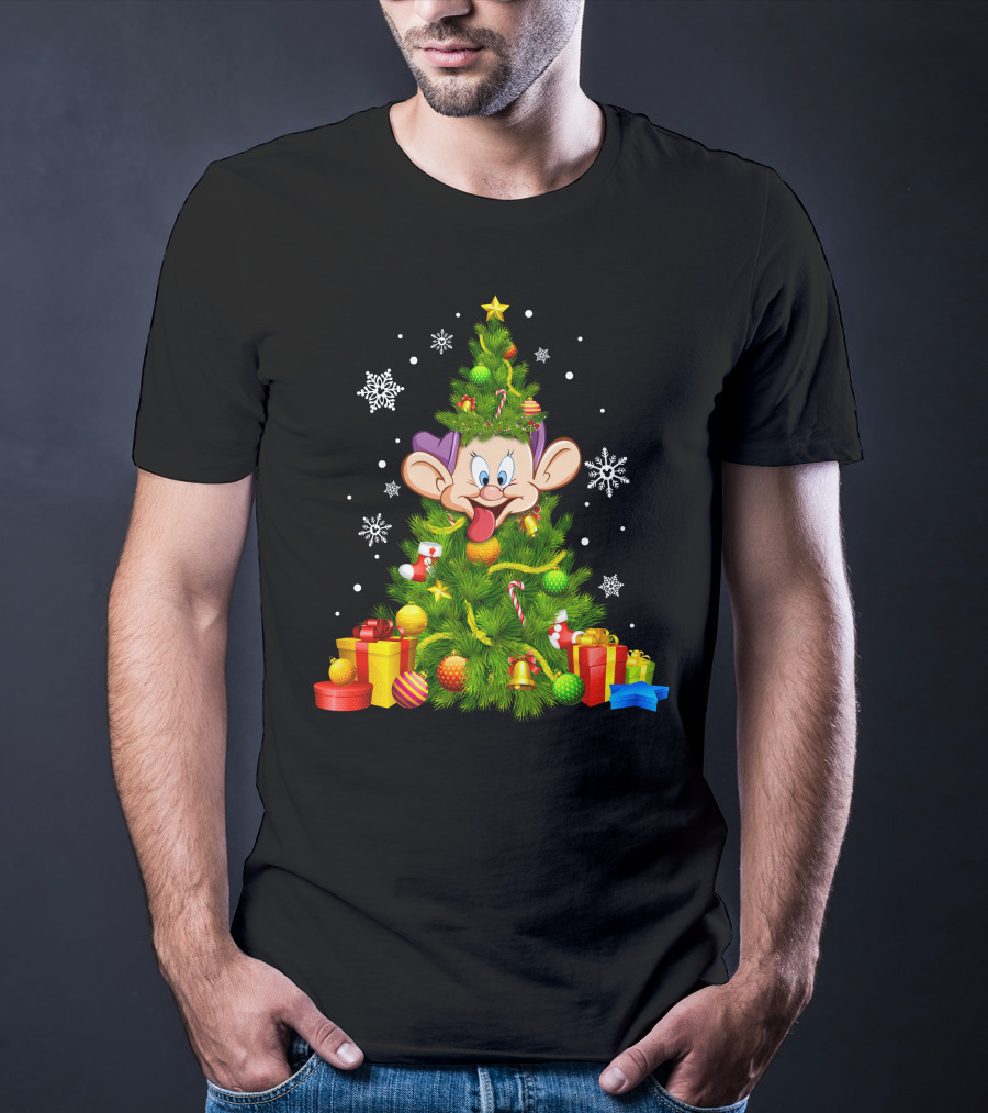 Dopey Christmas Tree Festive Decorations Snowflakes And Gifts T-Shirt
