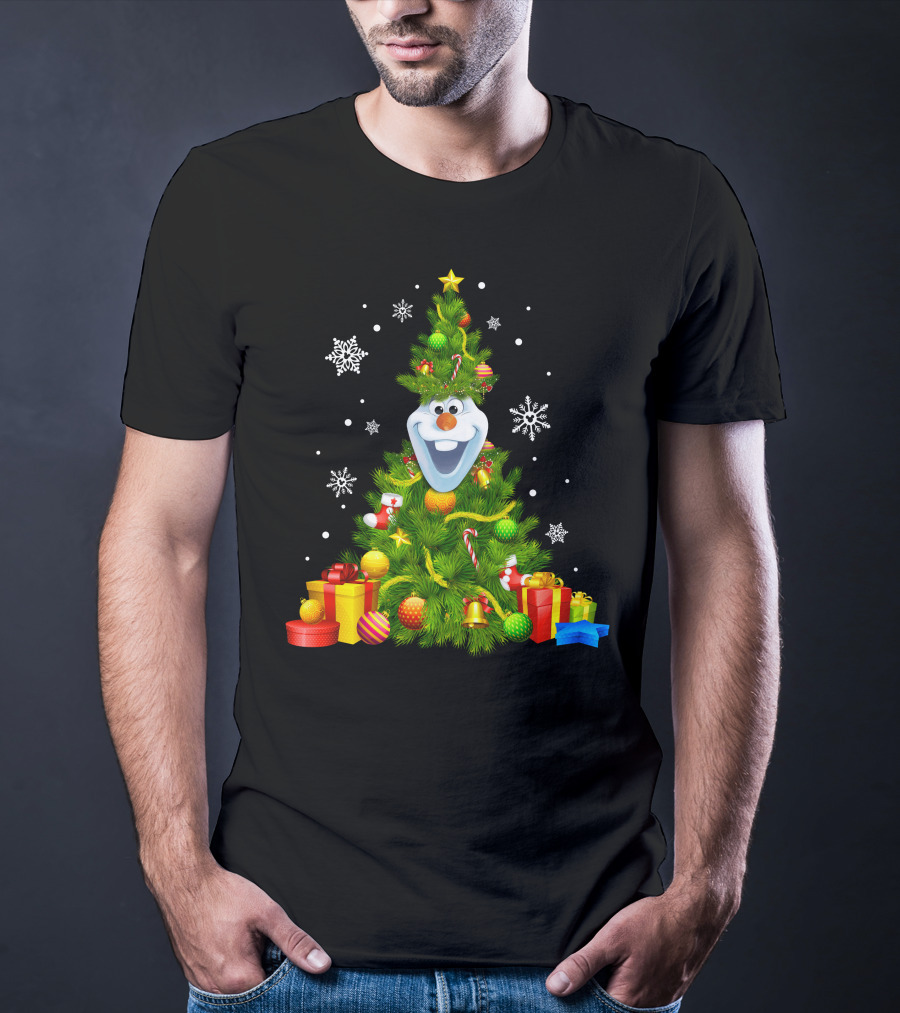 Olaf Christmas Tree Holiday Presents Snowflakes T-Shirt