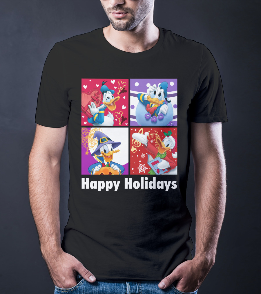 Happy Holidays Donald Duck Seasonal Cheer T-Shirt