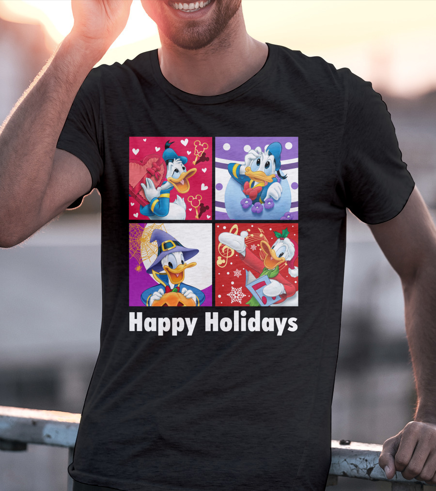 Happy Holidays Donald Duck Seasonal Cheer T-Shirt