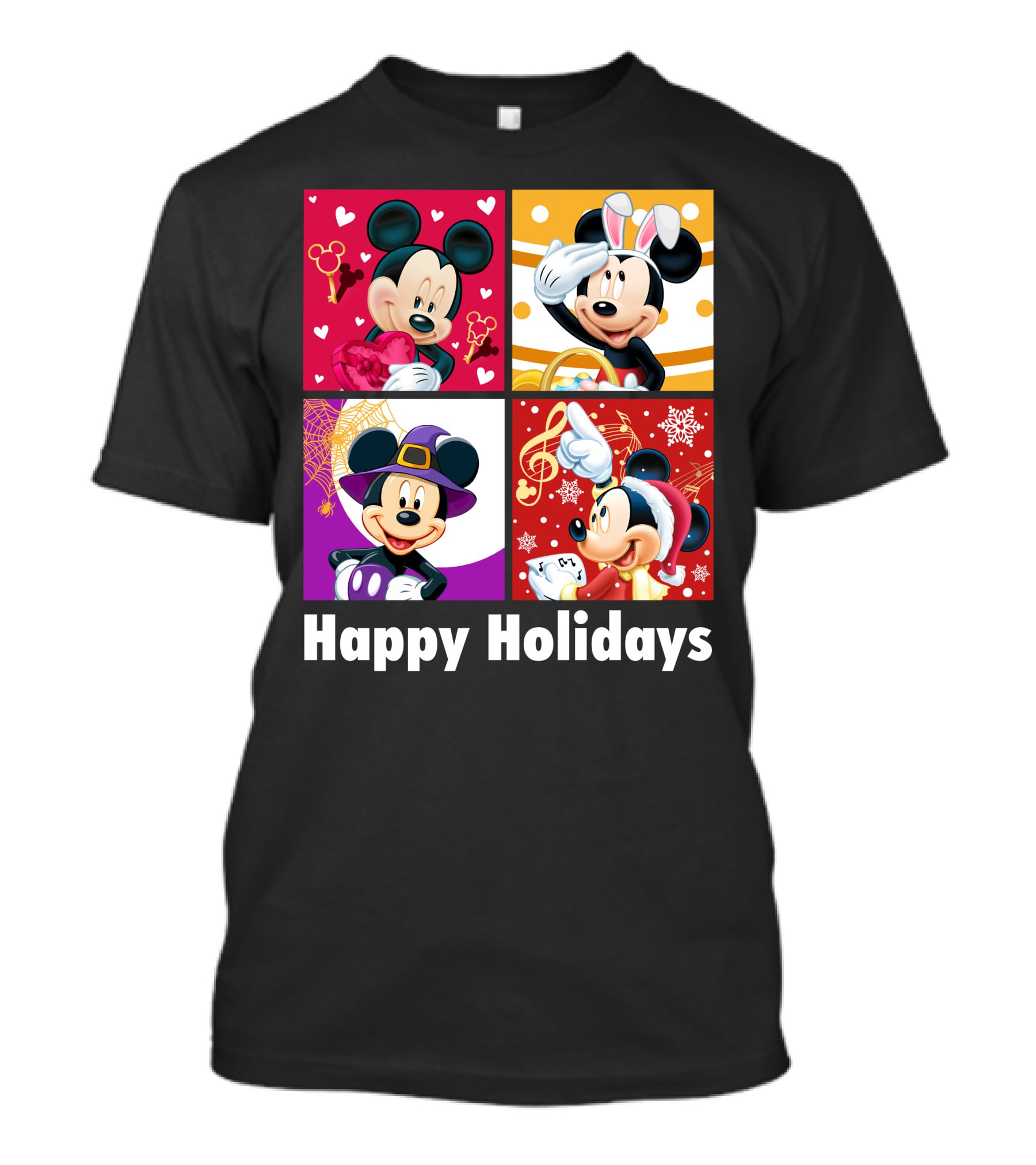 Happy Holidays Mickey Mouse Seasonal Quartet T-Shirt