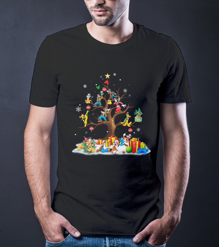 Pluto Goofy Christmas Tree T-Shirt
