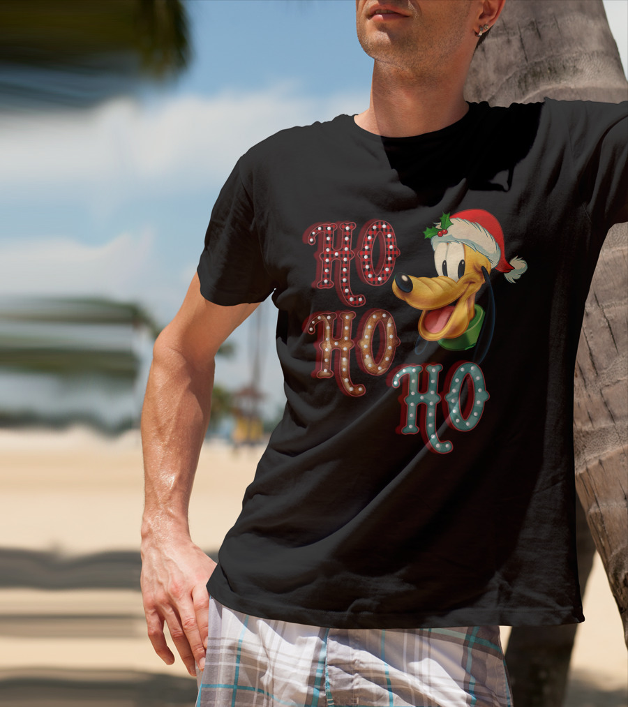 Ho Ho Ho Pluto Christmas Santa Hat T-Shirt