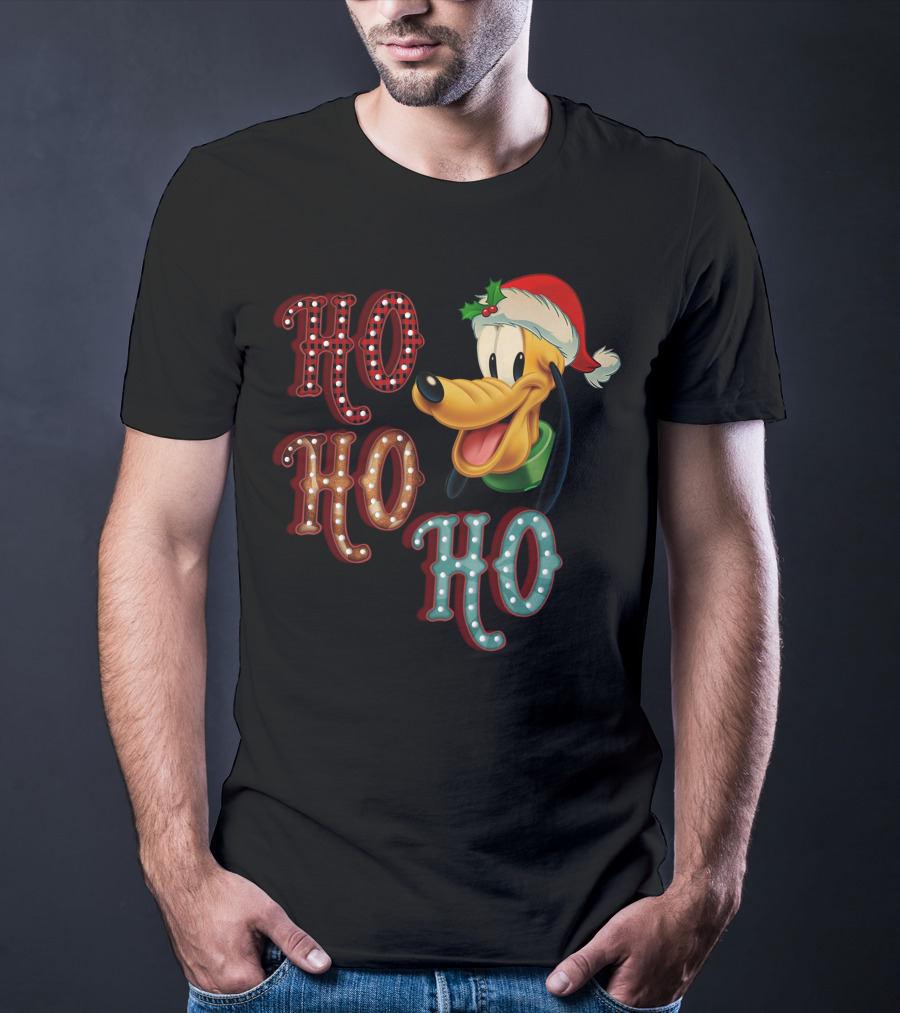 Ho Ho Ho Pluto Christmas Santa Hat T-Shirt