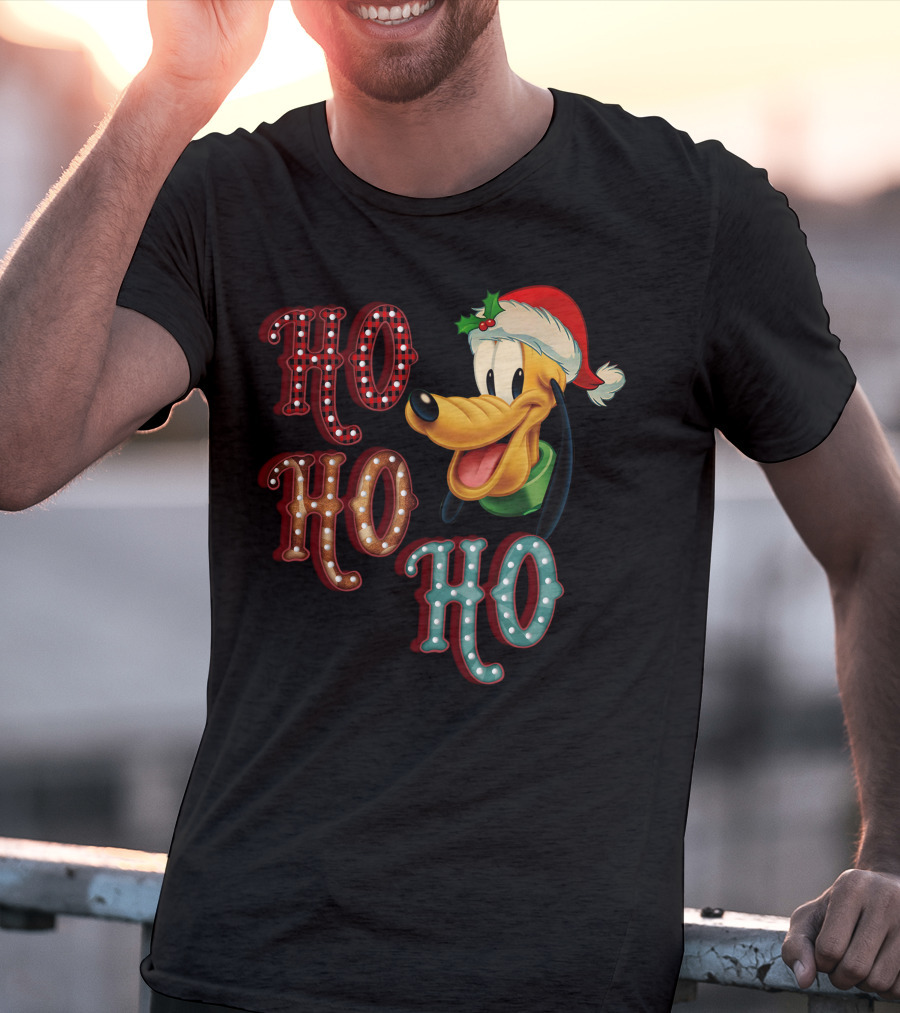 Ho Ho Ho Pluto Christmas Santa Hat T-Shirt