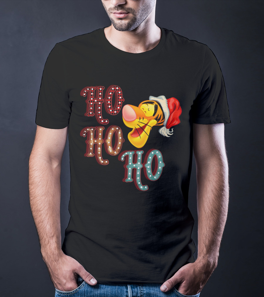 Ho Ho Ho Tigger Christmas Santa Hat T-Shirt