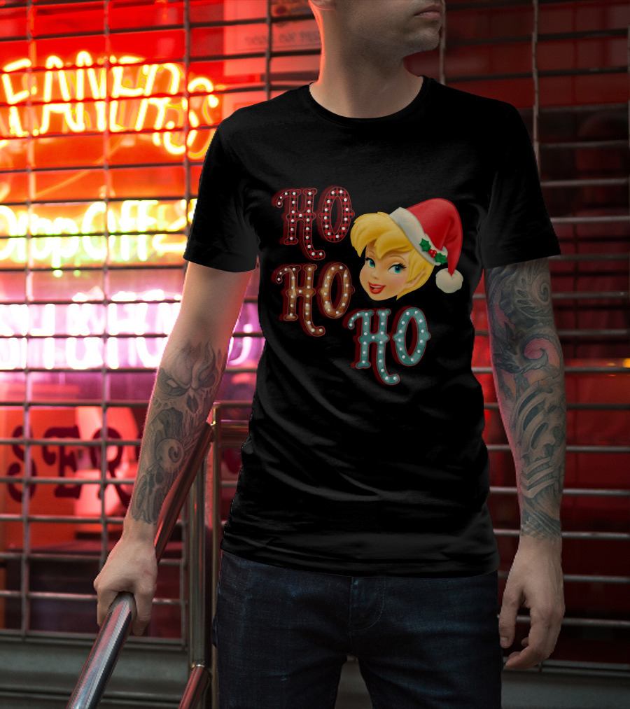 Ho Ho Ho Tinkerbell Santa Hat Christmas T-Shirt