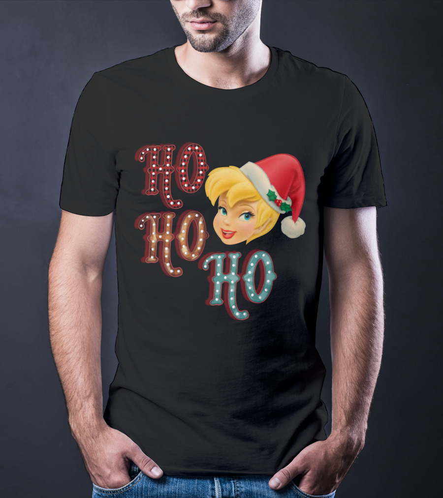 Ho Ho Ho Tinkerbell Santa Hat Christmas T-Shirt