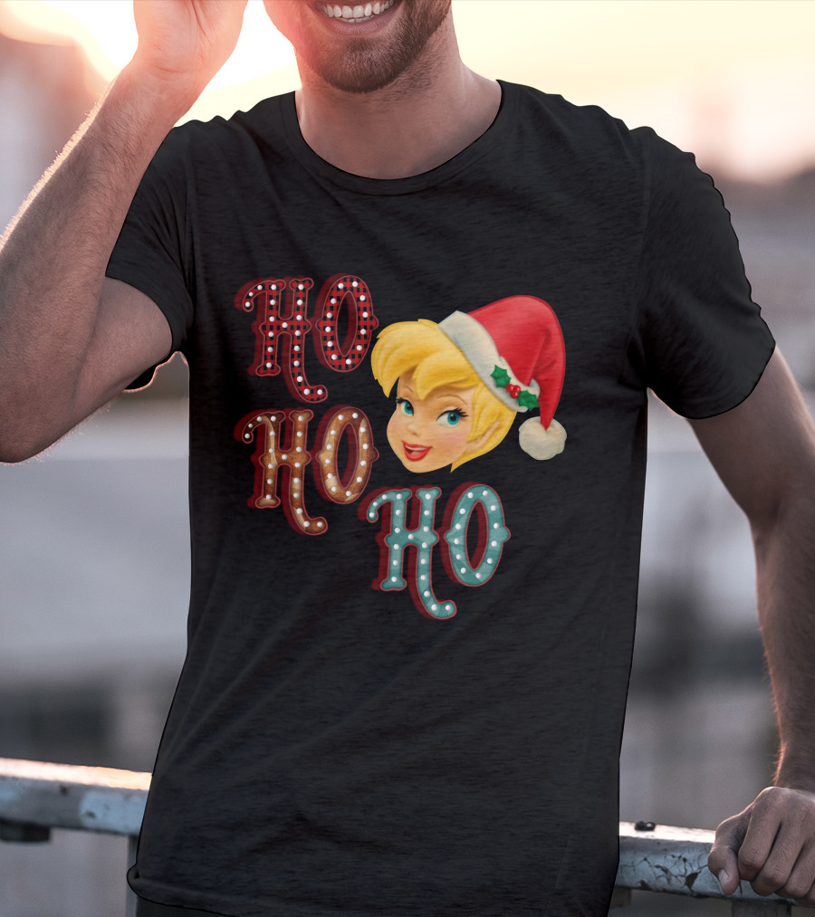 Ho Ho Ho Tinkerbell Santa Hat Christmas T-Shirt