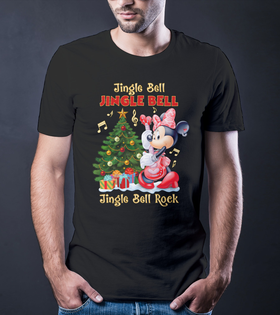 Jingle Bell Jingle Bell Jingle Bell Rock Minnie Mouse Christmas Tree Gifts T-Shirt