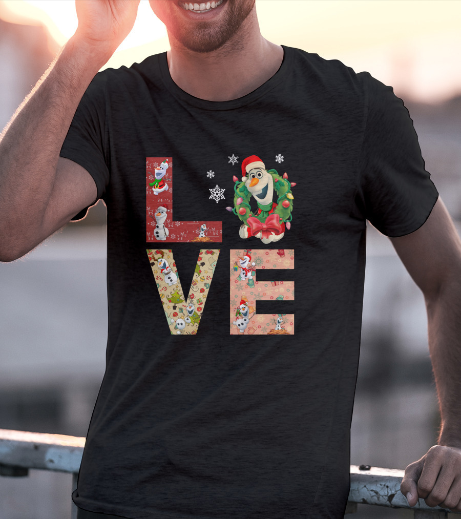 Olaf Christmas Love Snowman Festive Theme T-Shirt