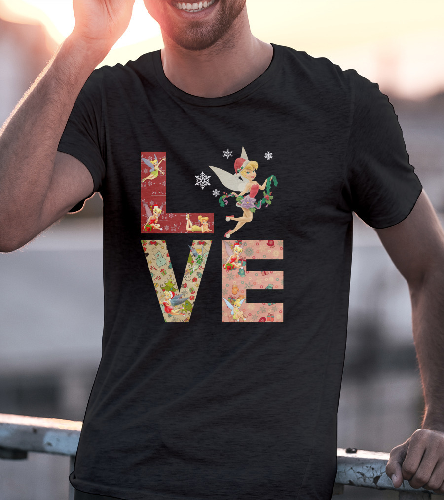 Love Tinkerbell Christmas Holiday Theme T-Shirt