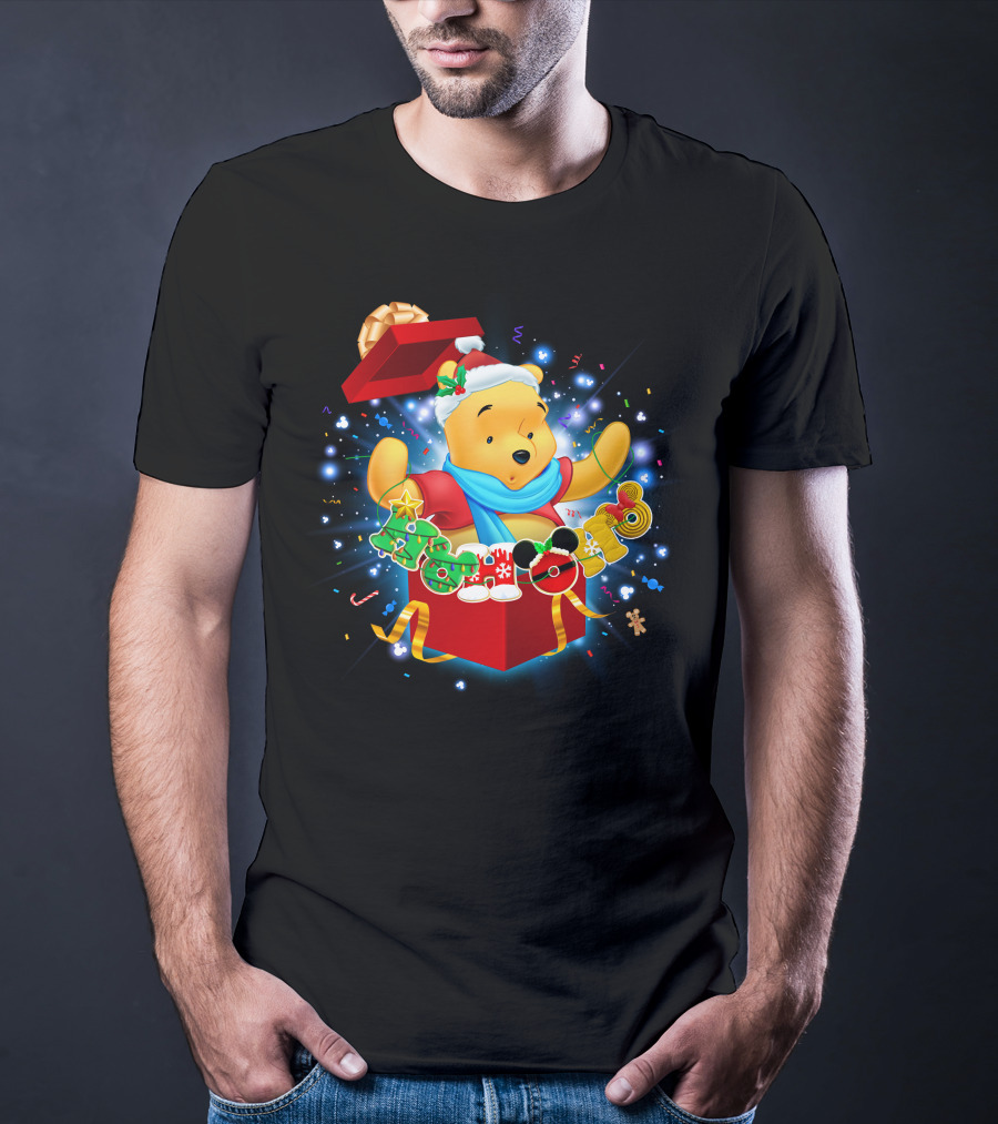 Winnie The Pooh Christmas Gift Box Holiday Cheer T-Shirt