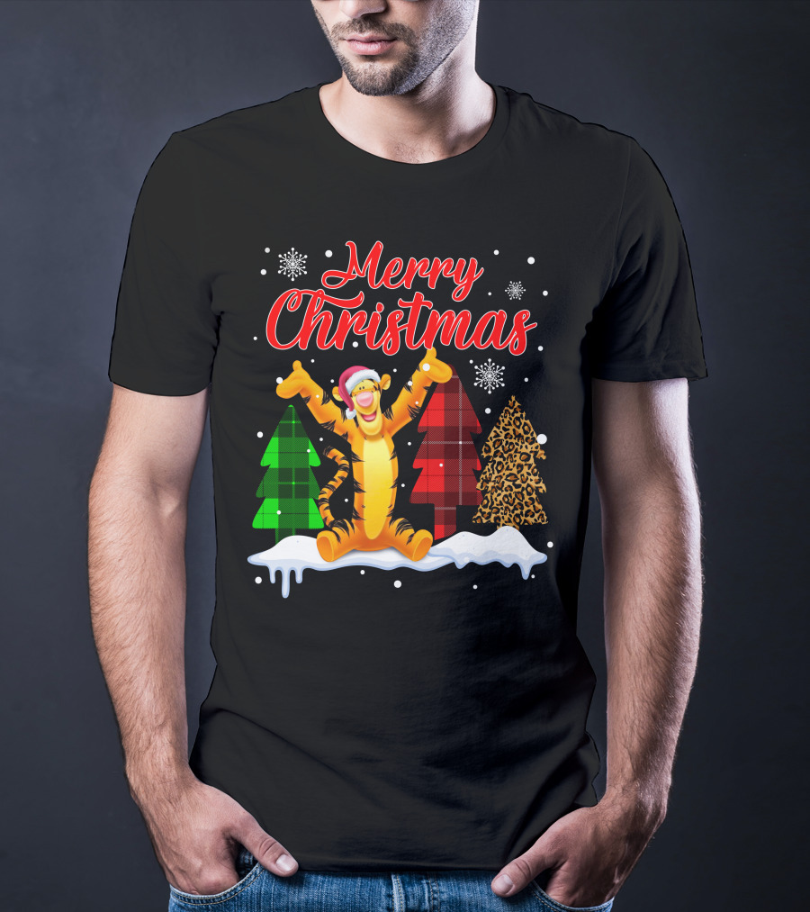 Merry Christmas Tigger Winter Holiday Celebration T-Shirt