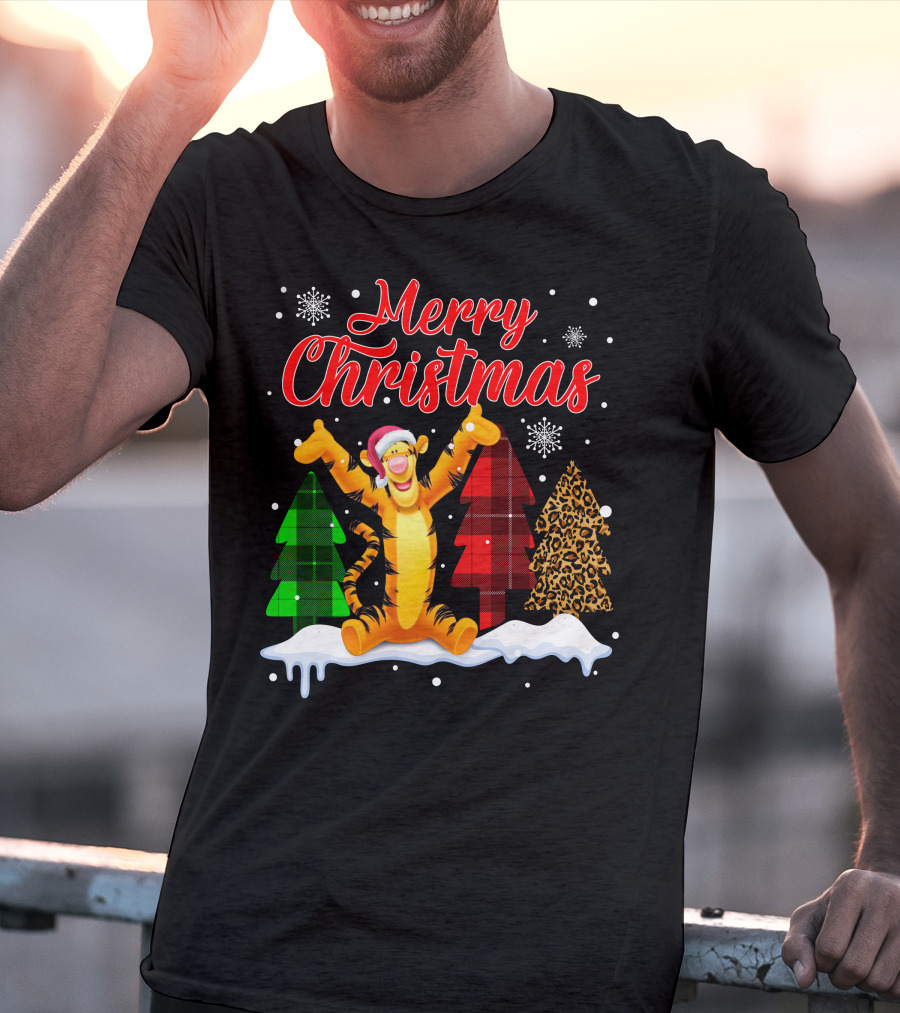 Merry Christmas Tigger Winter Holiday Celebration T-Shirt