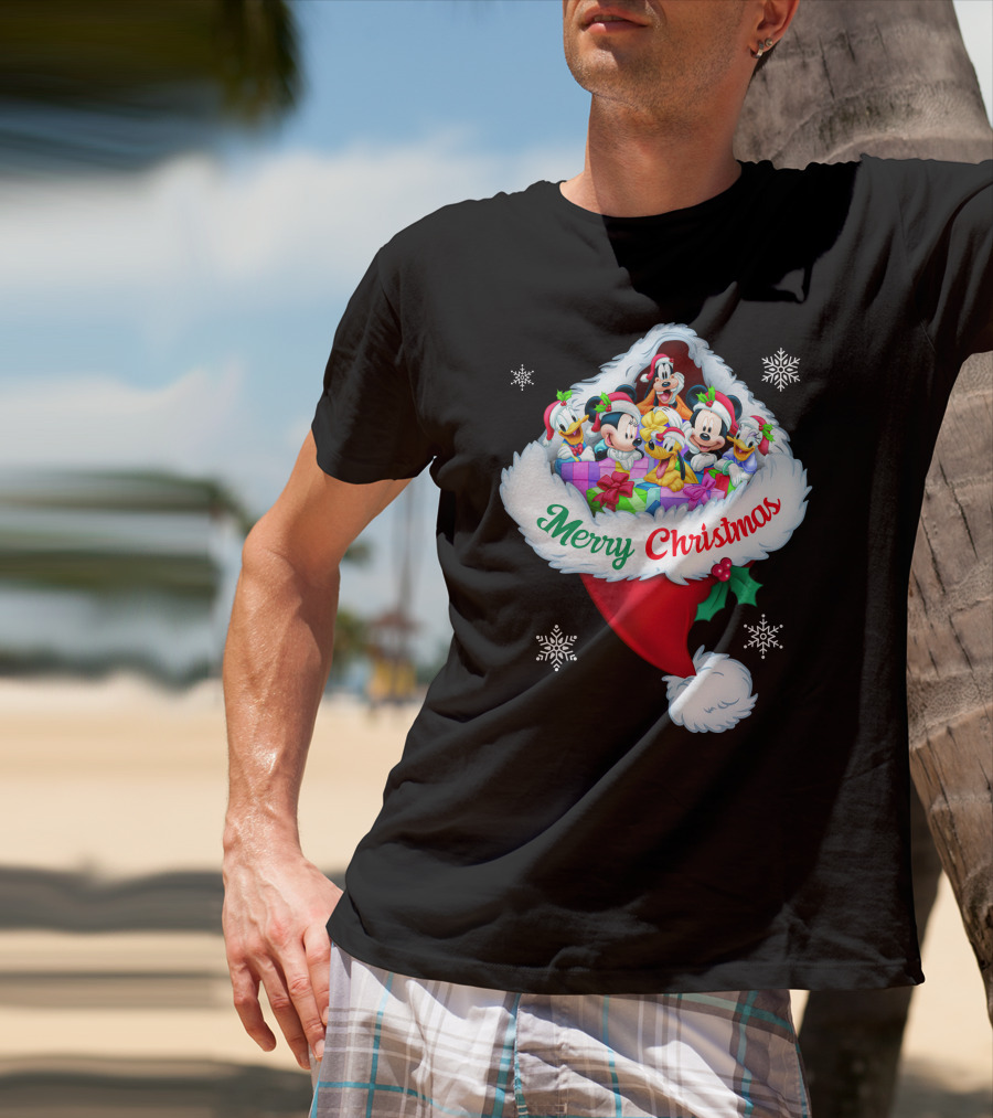 Mickey & Friends Merry Christmas Santa Hat T-Shirt