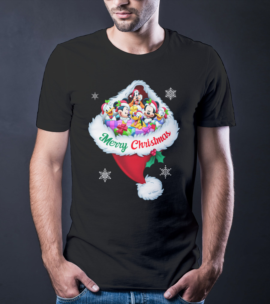 Mickey & Friends Merry Christmas Santa Hat T-Shirt