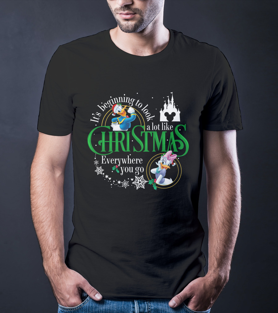 It's Beginning To Look A Lot Like Christmas Everywhere You Go Donald And Daisy T-Shirt