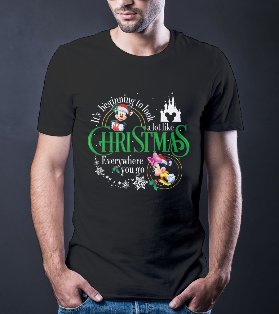 It's Beginning To Look A Lot Like Christmas Mickey Minnie Everywhere You Go T-Shirt