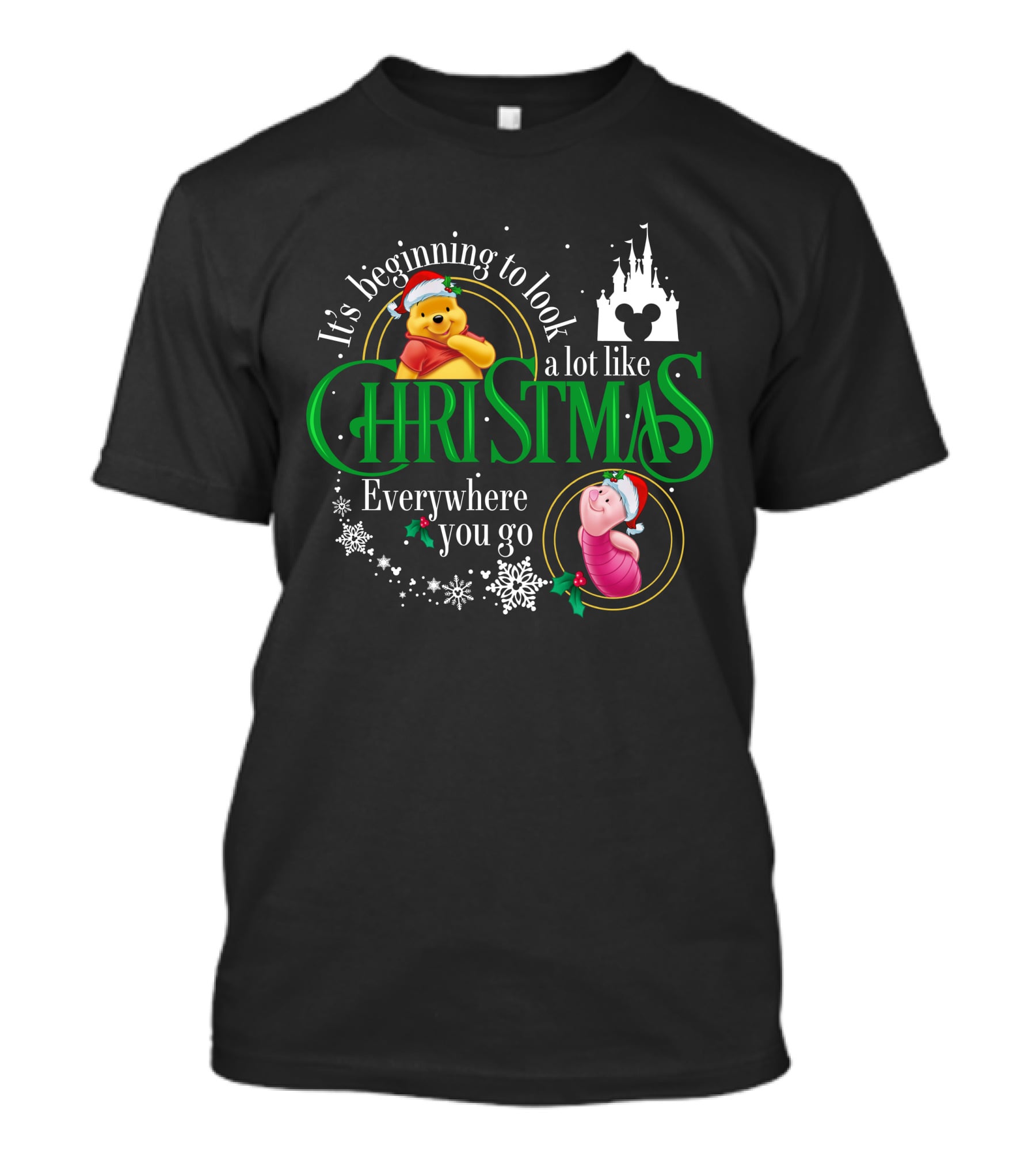 It's Beginning To Look A Lot Like Christmas Everywhere You Go Pooh And Piglet T-Shirt