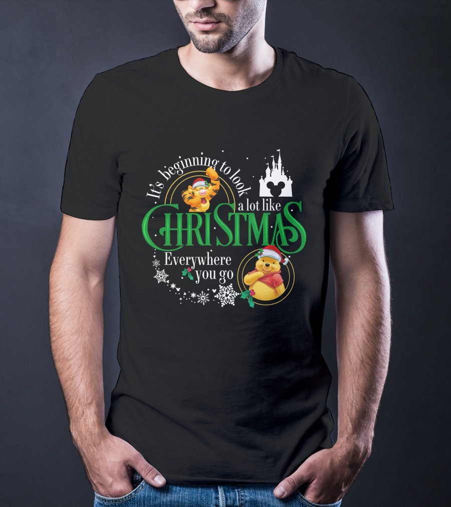 It's Beginning To Look A Lot Like Christmas Everywhere You Go Pooh And Tigger T-Shirt