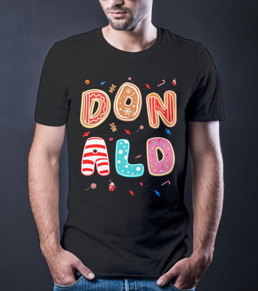 Donald Christmas Candy Gingerbread Festive Theme T-Shirt
