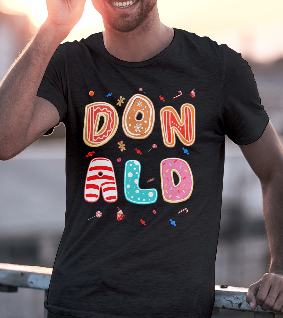 Donald Christmas Candy Gingerbread Festive Theme T-Shirt