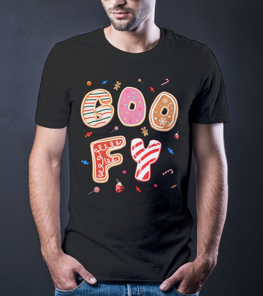 Goofy Cookie Holiday Treats Candy Cane Gingerbread T-Shirt