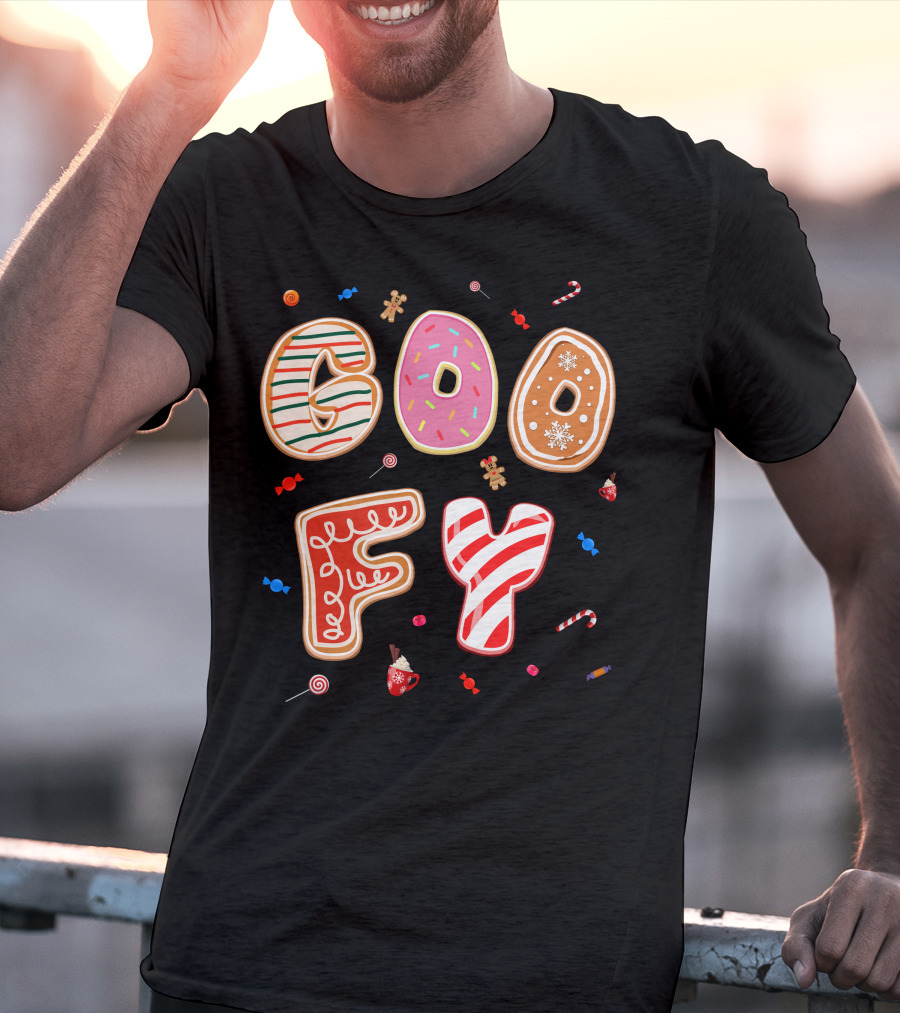 Goofy Cookie Holiday Treats Candy Cane Gingerbread T-Shirt