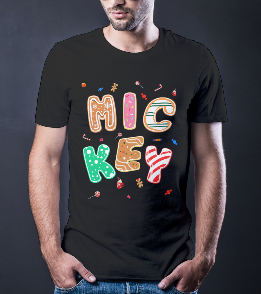 Mickey Gingerbread Candy Cane Christmas Cookie Theme T-Shirt
