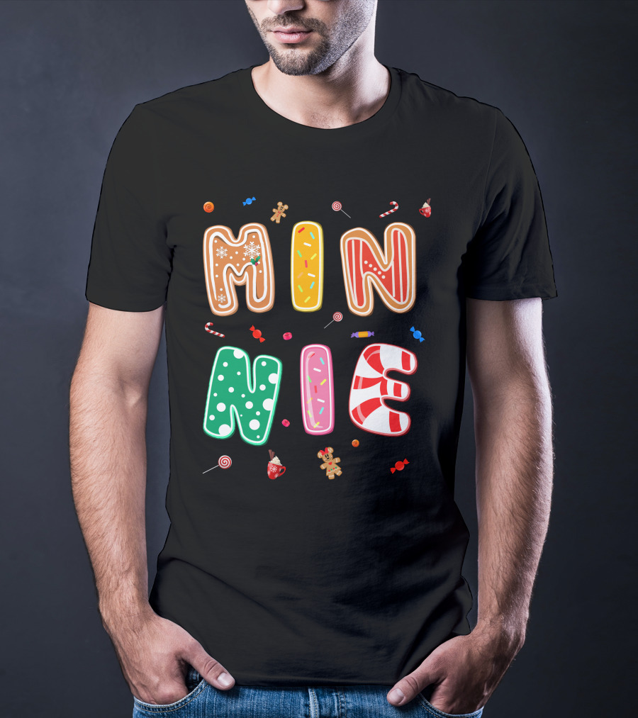 Minnie Christmas Candy And Gingerbread Theme T-Shirt