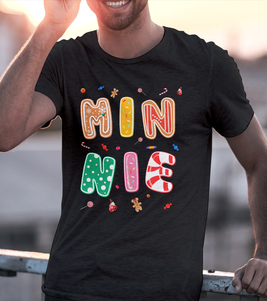 Minnie Christmas Candy And Gingerbread Theme T-Shirt