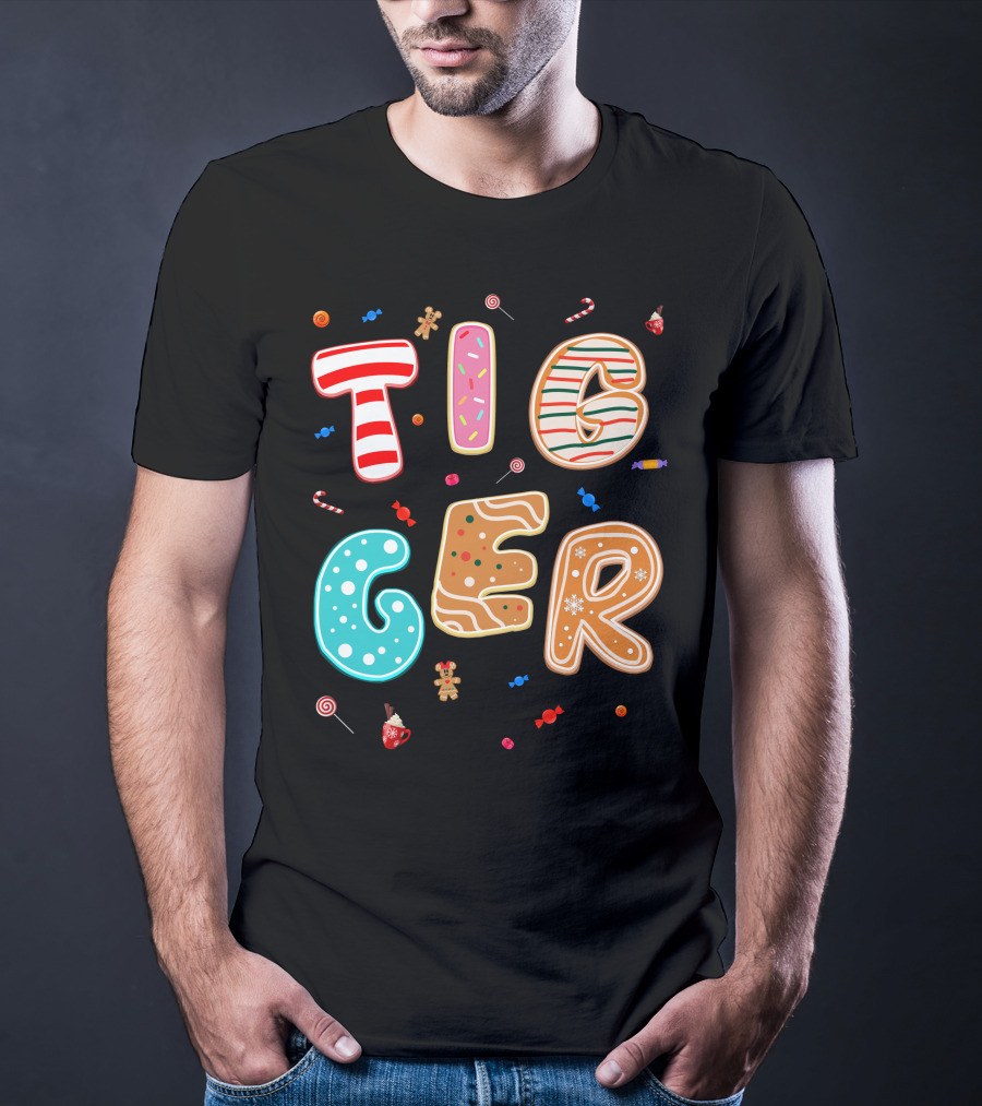 Tigger Candy Cane Gingerbread Christmas Treats T-Shirt