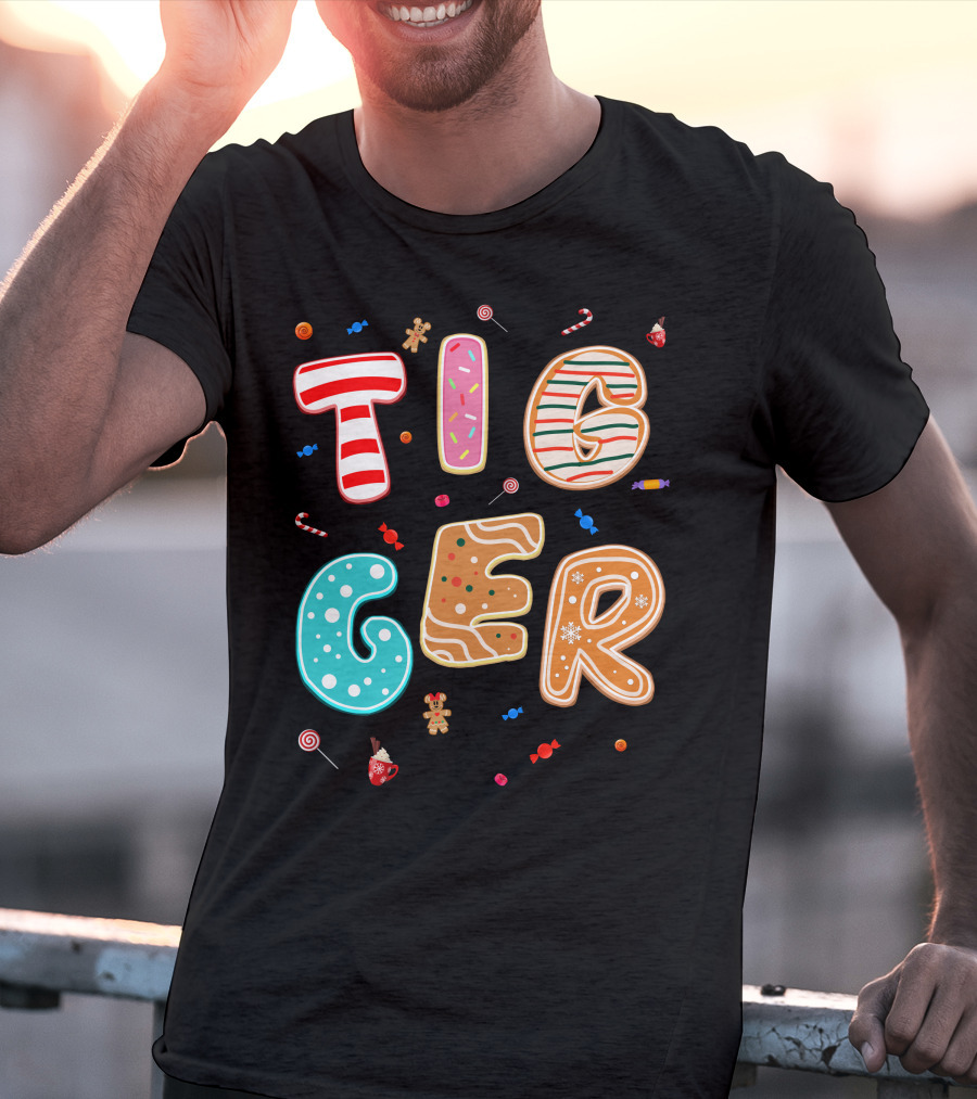 Tigger Candy Cane Gingerbread Christmas Treats T-Shirt