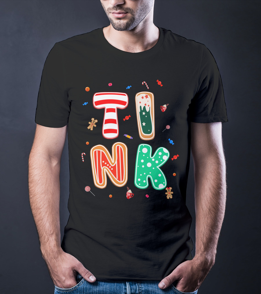 Tink Christmas Candy Gingerbread Holiday Letters T-Shirt