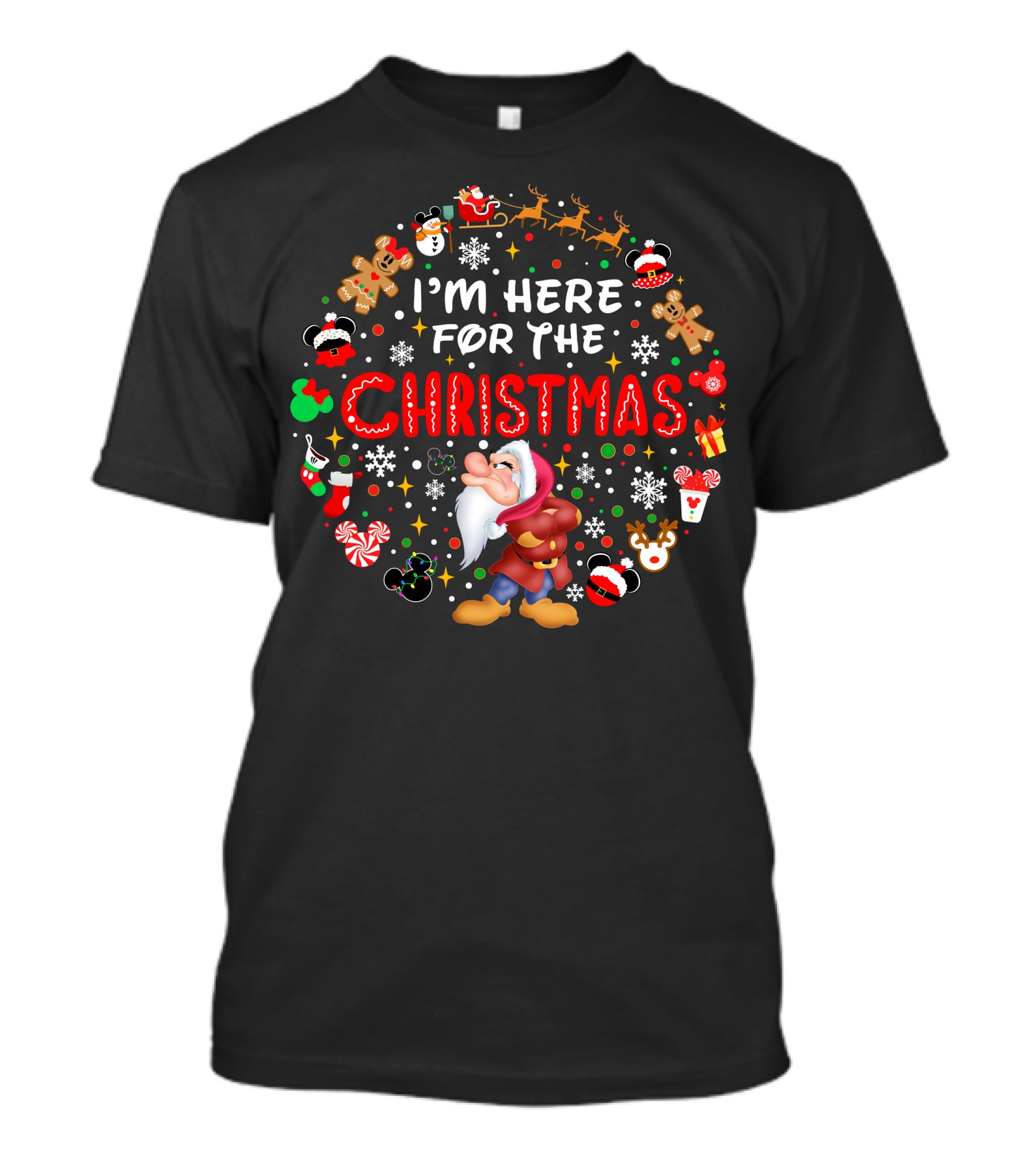 I'm Here For The Christmas Grumpy Dwarf Holiday Festivities T-Shirt