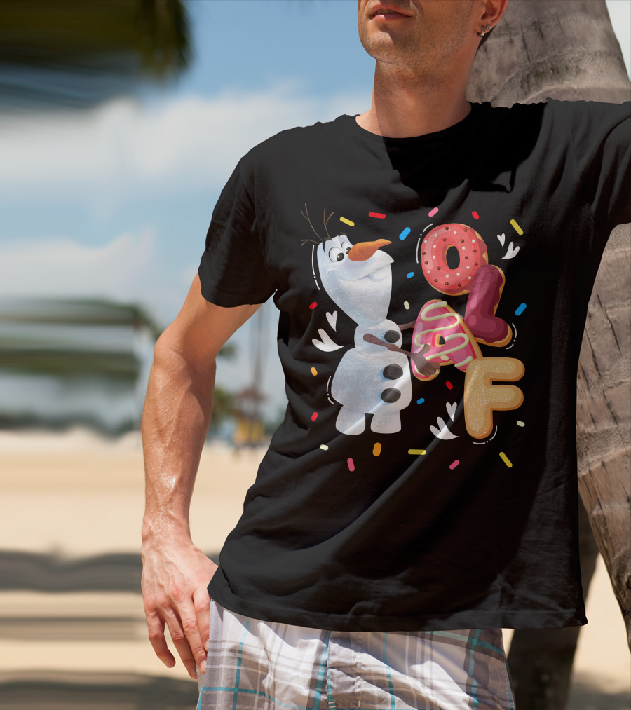 Olaf Doughnut Letters With Colorful Sprinkles Snowman T-Shirt