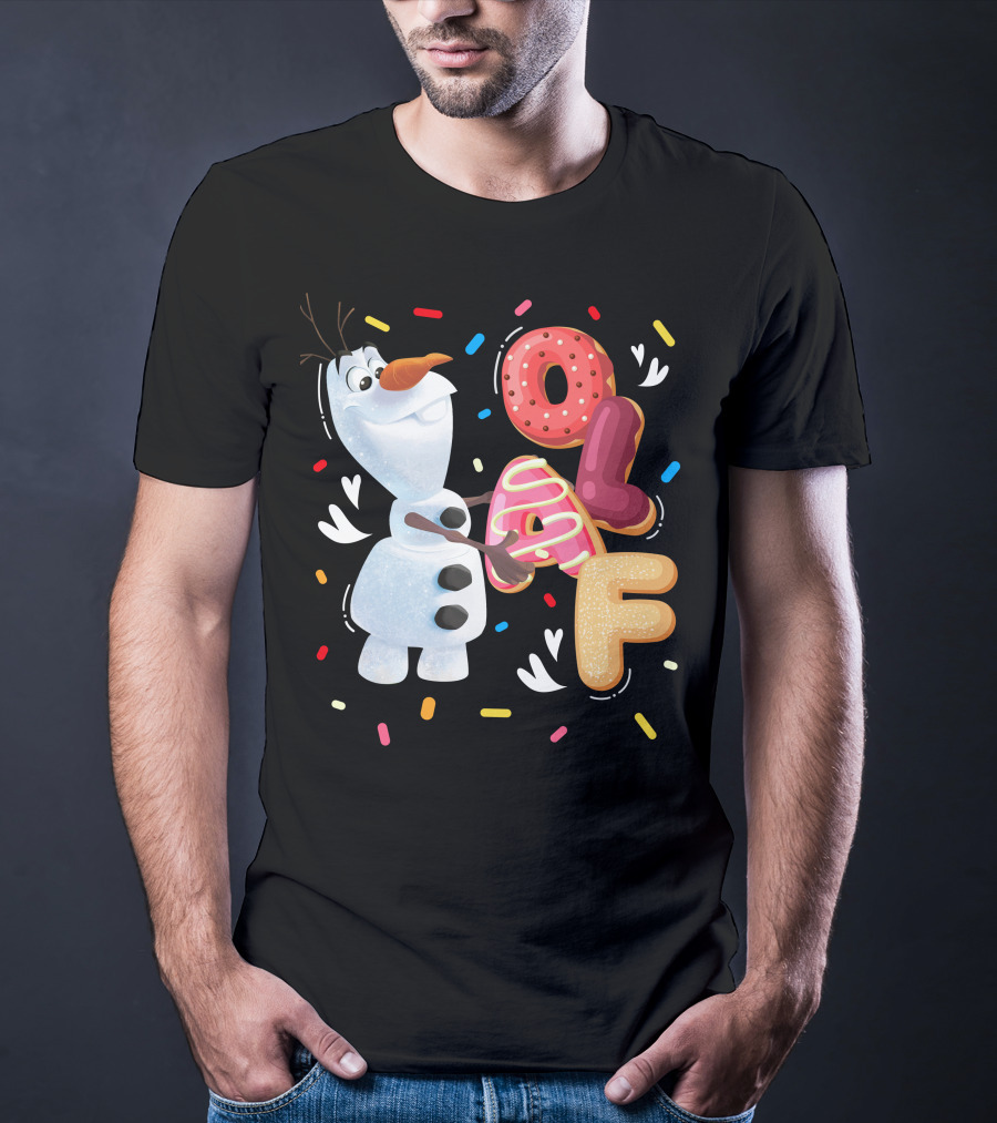 Olaf Doughnut Letters With Colorful Sprinkles Snowman T-Shirt