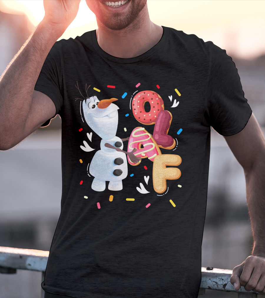 Olaf Doughnut Letters With Colorful Sprinkles Snowman T-Shirt