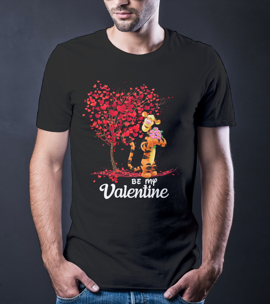 Be My Valentine Tigger Heart Tree T-Shirt