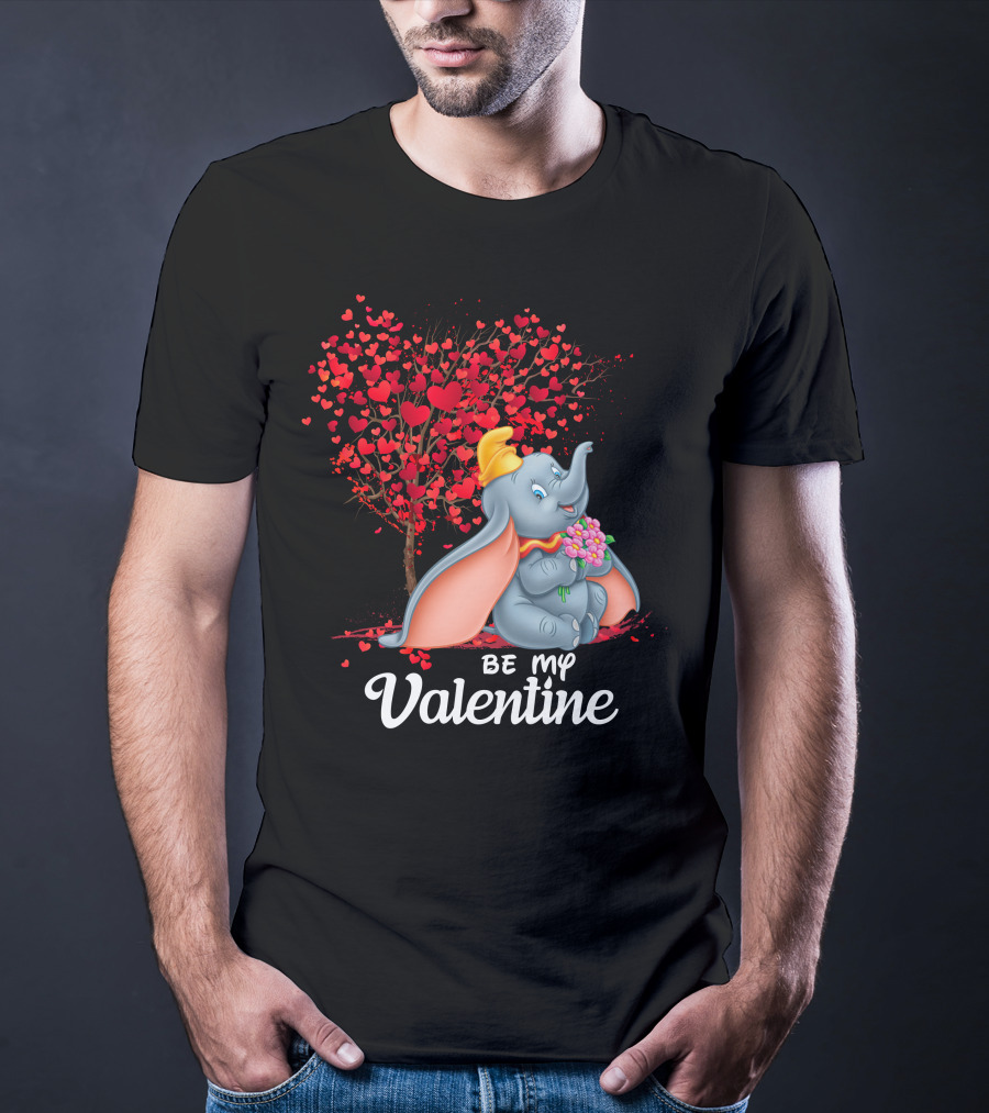Dumbo Be My Valentine Red Heart Tree Bouquet T-Shirt