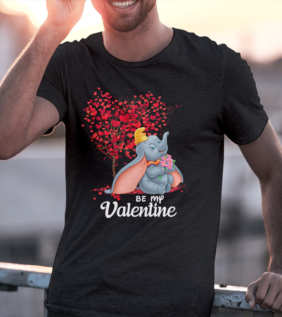 Dumbo Be My Valentine Red Heart Tree Bouquet T-Shirt